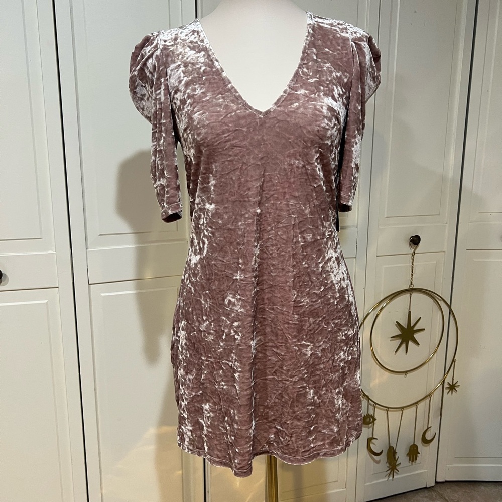 Forever 21 Crushed Velvet Mini Dress in Mauve